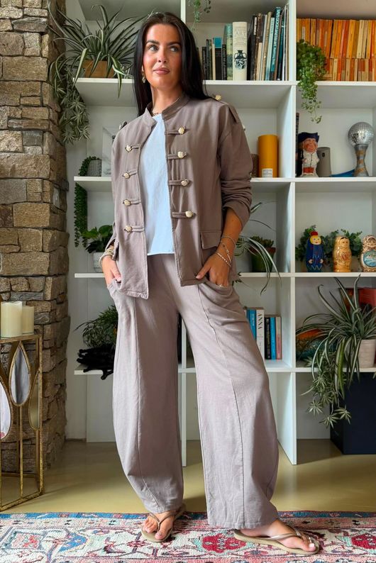 Lagen Relaxed Barrel Pant Mocha